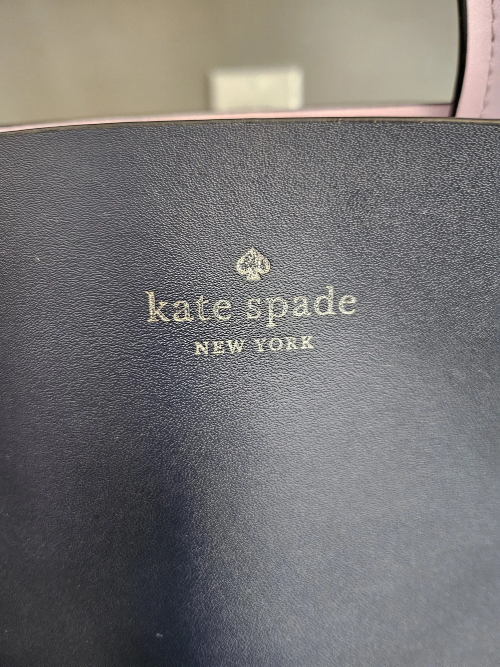 kate spade New York Navy & Pink Leather Tote with Floral Wristlet